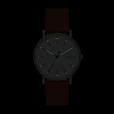 SIGNATUR 三針 ラゲッジレザーウォッチ SKW6903 - Skagen