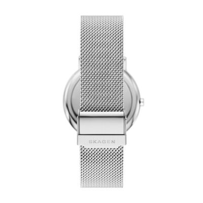 Signatur Three-Hand Silver Stainless Steel Mesh Watch - SKW6904