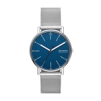 Signatur Three-Hand Silver Stainless Steel Mesh Watch