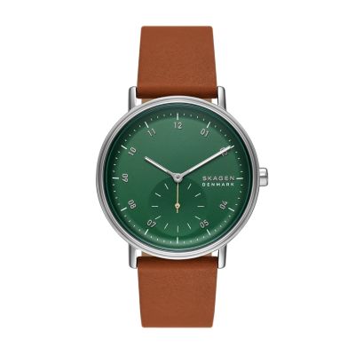 Kuppel Two-Hand Sub-Second Brown Leather Watch SKW6889 - Skagen