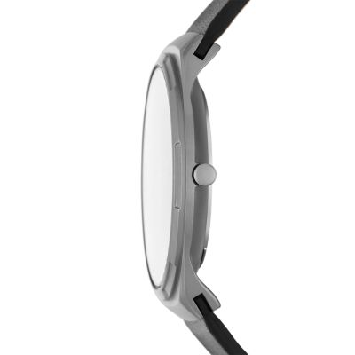 MELBYE TITANIUM 三針デイデイト ブラック レザーウォッチ SKW6907 - Skagen