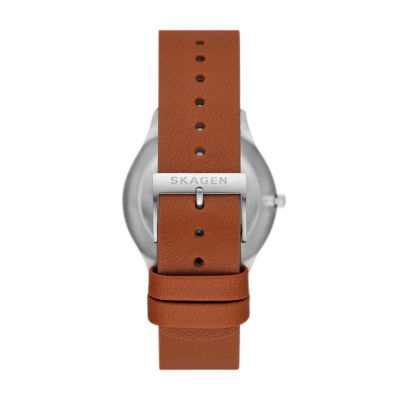 SUNDBY 三針デイト ラゲッジ レザーウォッチ SKW6908 - Skagen