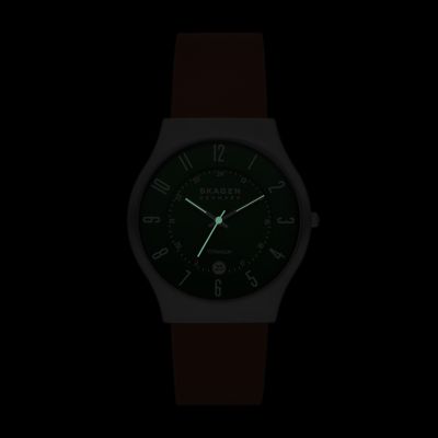 SUNDBY 三針デイト ラゲッジ レザーウォッチ SKW6908 - Skagen