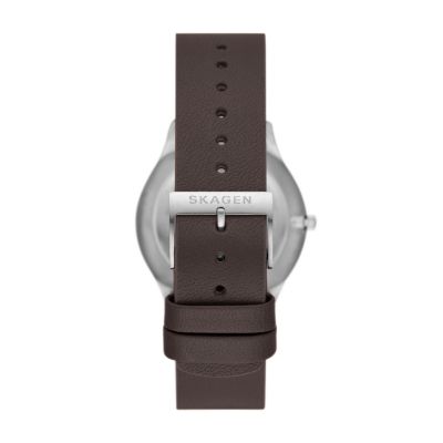 Sundby Three-Hand Date Espresso Leather Watch SKW6909 - Skagen