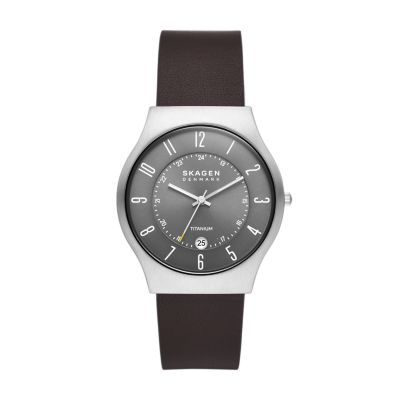 Sundby Three-Hand Date Espresso Leather Watch SKW6909 - Skagen