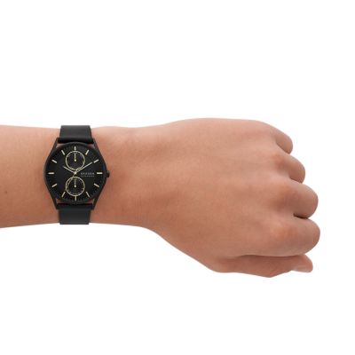 Skagen SKW6911 Holst Black Multifunction Watch - Leather