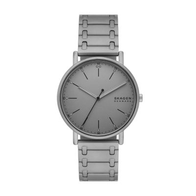 Skagen Men’s Signatur Three-Hand Charcoal Stainless Steel Bracelet Watch