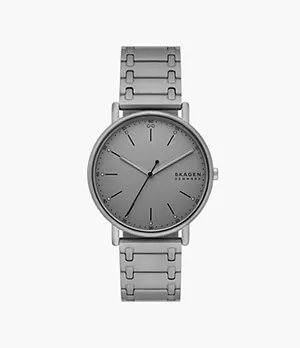 Signatur Three-Hand Charcoal Stainless Steel Bracelet Watch