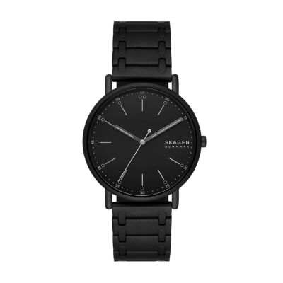 SIGNATUR 三針デイト ミッドナイト ステンレススチール ブレスレットウォッチ SKW6914 - Skagen