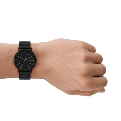 Black Watch for Men. Basic, Minimalist and Modern, With Red Hands