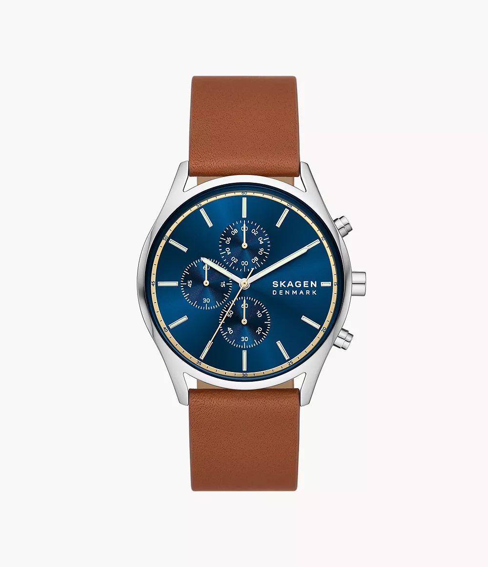 Skagen Men’s Holst Chronograph Luggage Leather Watch