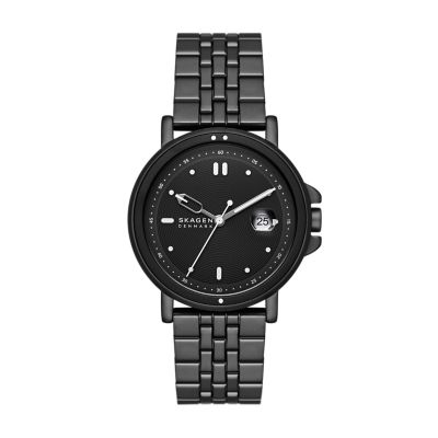 Signatur Sport Three-Hand Date Charcoal Stainless Steel Bracelet 
