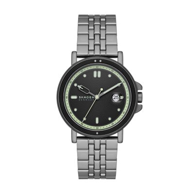 Signatur Sport Three-Hand Date Midnight Stainless Steel Bracelet 