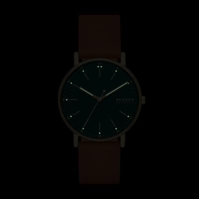 SIGNATUR 三針 ブラウンレザーウォッチ SKW6927 - Skagen