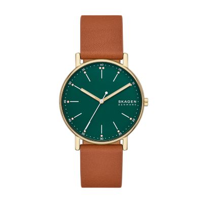 Skagen men's leather watch sale