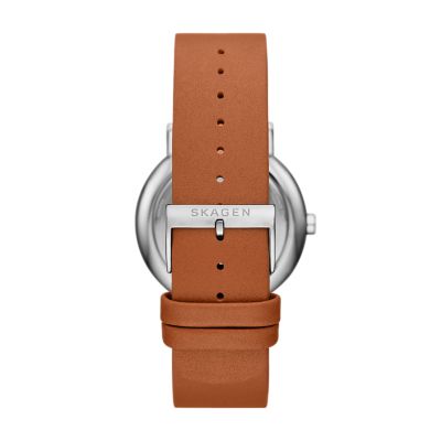 SKW2138⭐️新品未使用⭐️SKAGEN ブラウンレザー レディース SKAGEN ポイント最大6倍 バンド訳ありB級品 スカーゲン