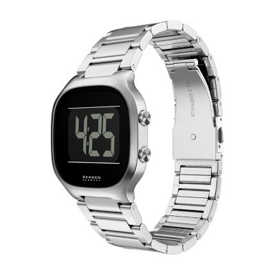 Mellem Digital Silver Stainless Steel Watch SKW6948 - Skagen