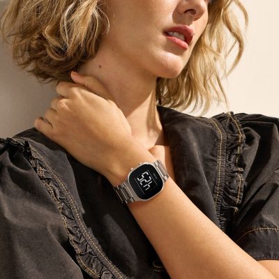 Mellem Digital Silver Stainless Steel Watch SKW6948 - Skagen