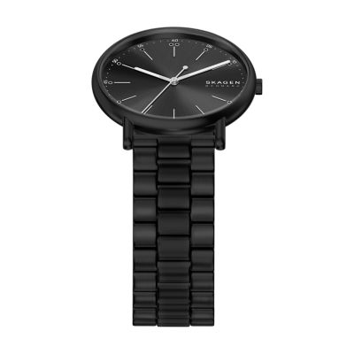 Signatur Three-Hand Black Stainless Steel Watch SKW6952 - Skagen