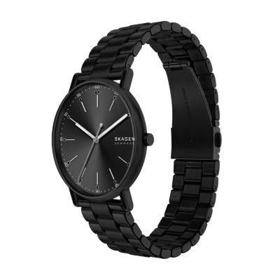 Signatur Three-Hand Black Stainless Steel Watch SKW6952 - Skagen