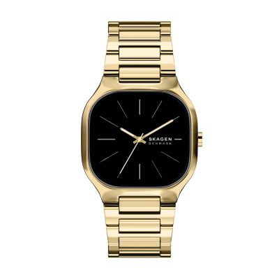Gold for Mellem Three-Hand Silver Stainless Steel Watch
