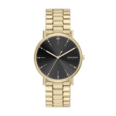 ゴールド for Signatur  三針 ステンレススチールウォッチ