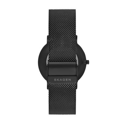 Hagen Three Hand Midnight Steel Mesh Watch