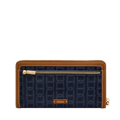 Fossil zip hot sale around clutch