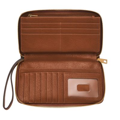 Fossil liza cheap zip around clutch