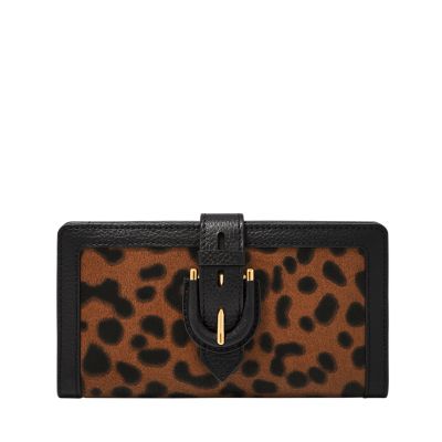 Fossil leopard wallet sale