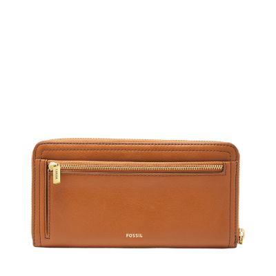 Fossil logan best sale zip around wallet