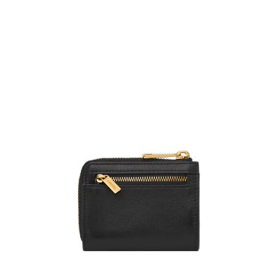 Top Zip Short Wallet - Black