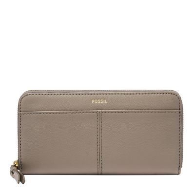 fossil zip clutch