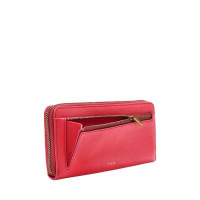 Fossil logan rfid zip around hot sale clutch wallet