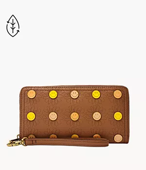 Fossil x Smiley® Cactus Leather RFID Zip Clutch