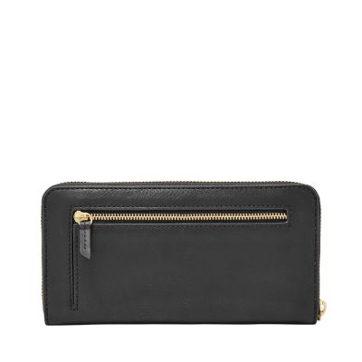 Emma RFID Large Zip Clutch - Fossil