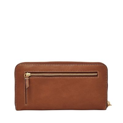 Emma RFID Large Zip Clutch - Fossil