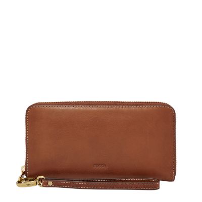 Emma RFID Large Zip Clutch - Fossil