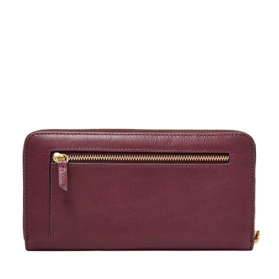 Emma RFID Large Zip Clutch - Fossil