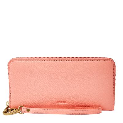 Emma RFID Large Zip Clutch - Fossil