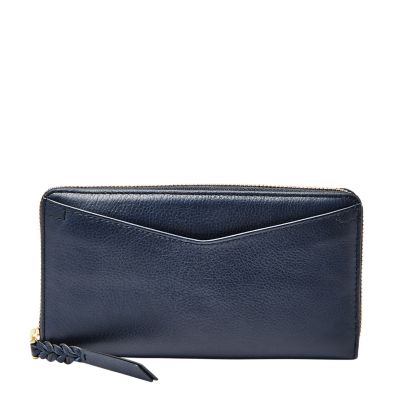 RFID Wristlet Zip Around Wallet