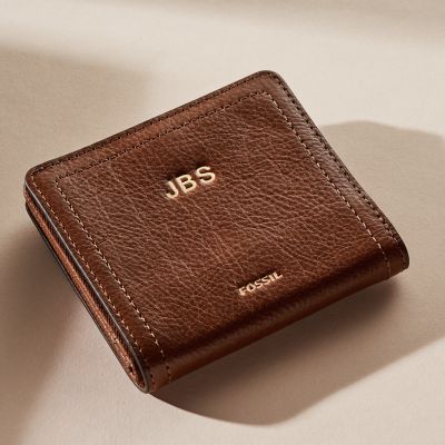 Fossil Brown Logan Zip Card Case