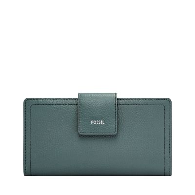 Azul for Cartera de mano con lengüeta Logan con protección RFID