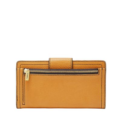 Fossil logan leather hot sale tab clutch wallet