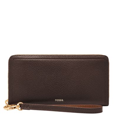 Brown for Logan Zip Around Clutch