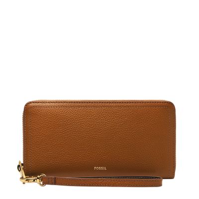 Marrone for Clutch RFID Logan con cerniera integrale