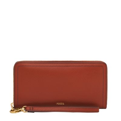 Rosso for Clutch RFID Logan con cerniera integrale