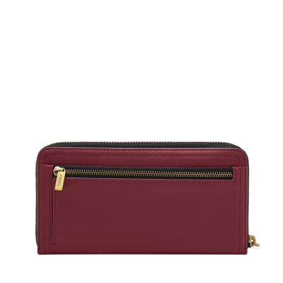 Logan zip best sale around clutch fossil