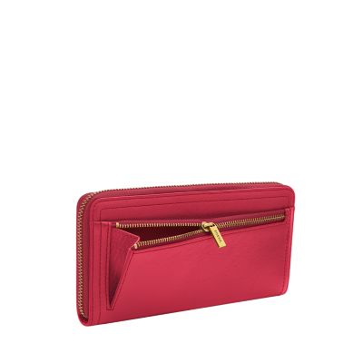 Fossil logan zip online around clutch