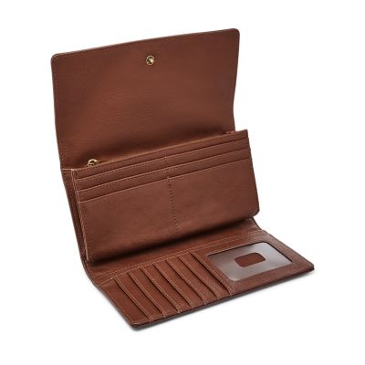 Logan Leather RFID Flap Clutch Wallet